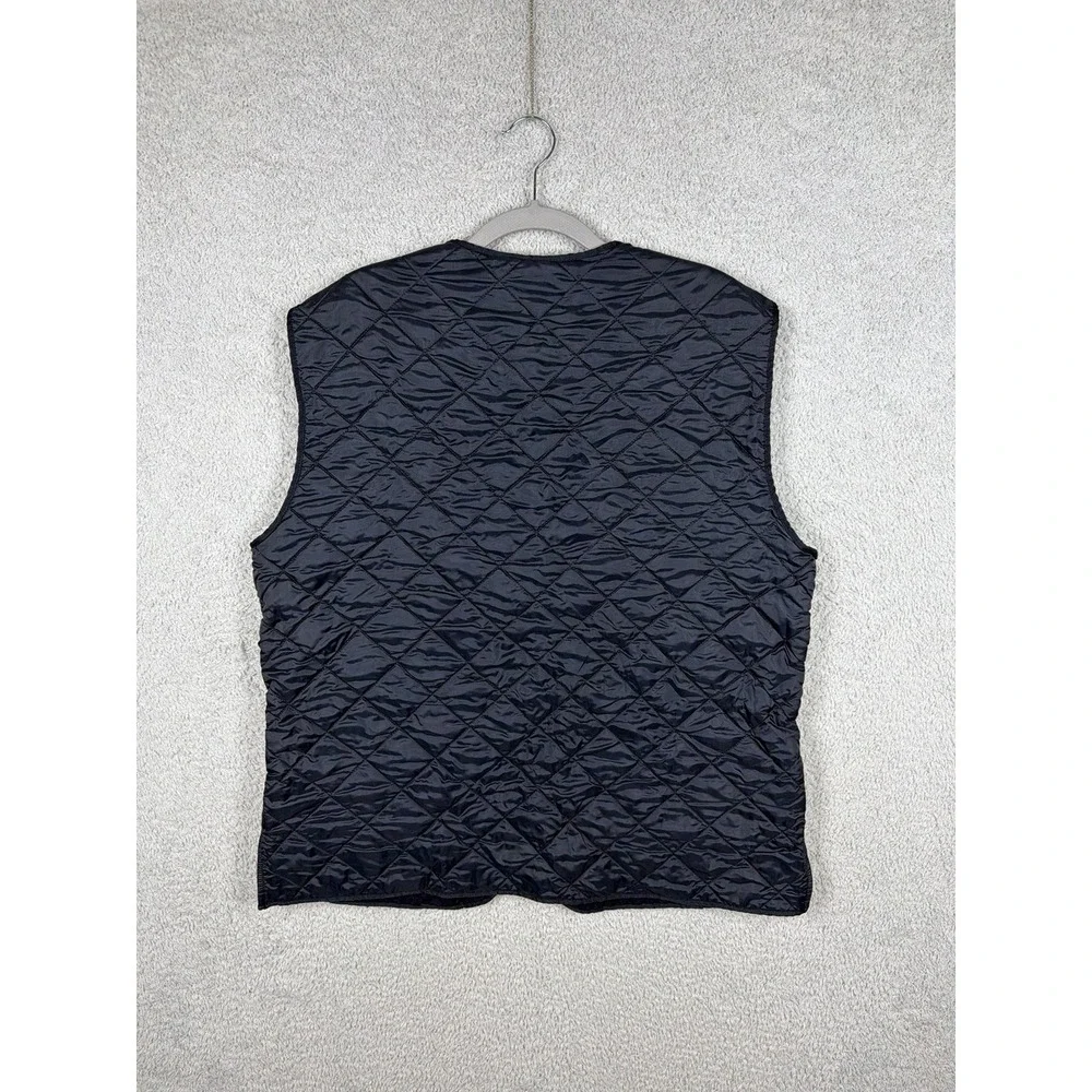 Brooks Brothers Mens M Navy Blue Quilted Vest Wool Lined Full Zip Preppy